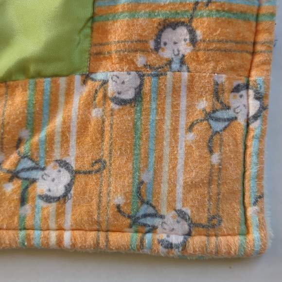 Handmade Patchwork Flannel Reversible Baby Blanket - Picture 7 of 16